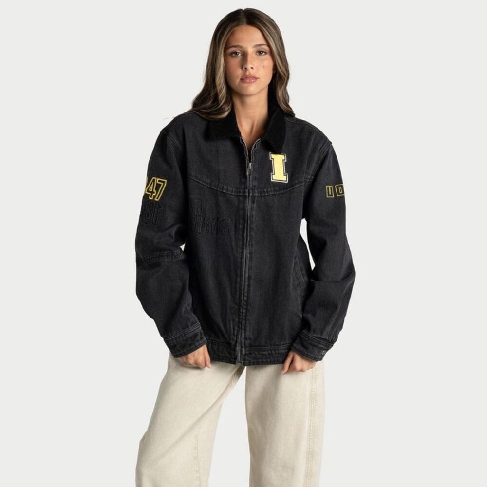 NCAA Iowa Hawkeyes Women's Denim Jacket - S